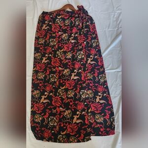 New York & Company Red Pink Maxi A-line Skirt